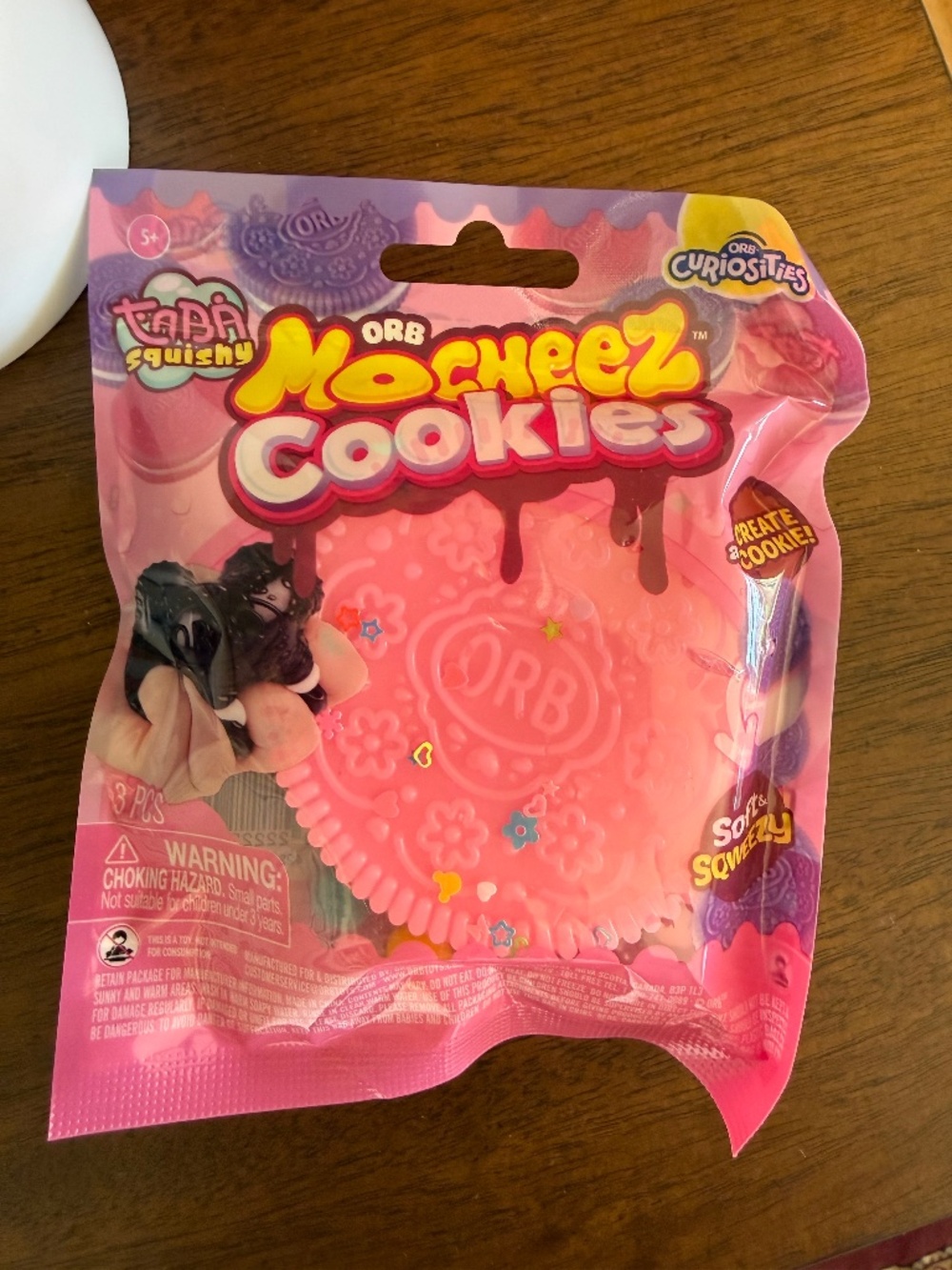ORB Curiosities Mocheez Cookies TABA Squishy Toy Pink Super Soft Sticky